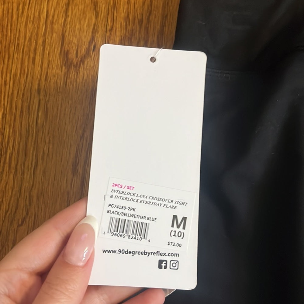 NWT 90 Degree by Reflex Girl’s Black Leggings Size M (10)
