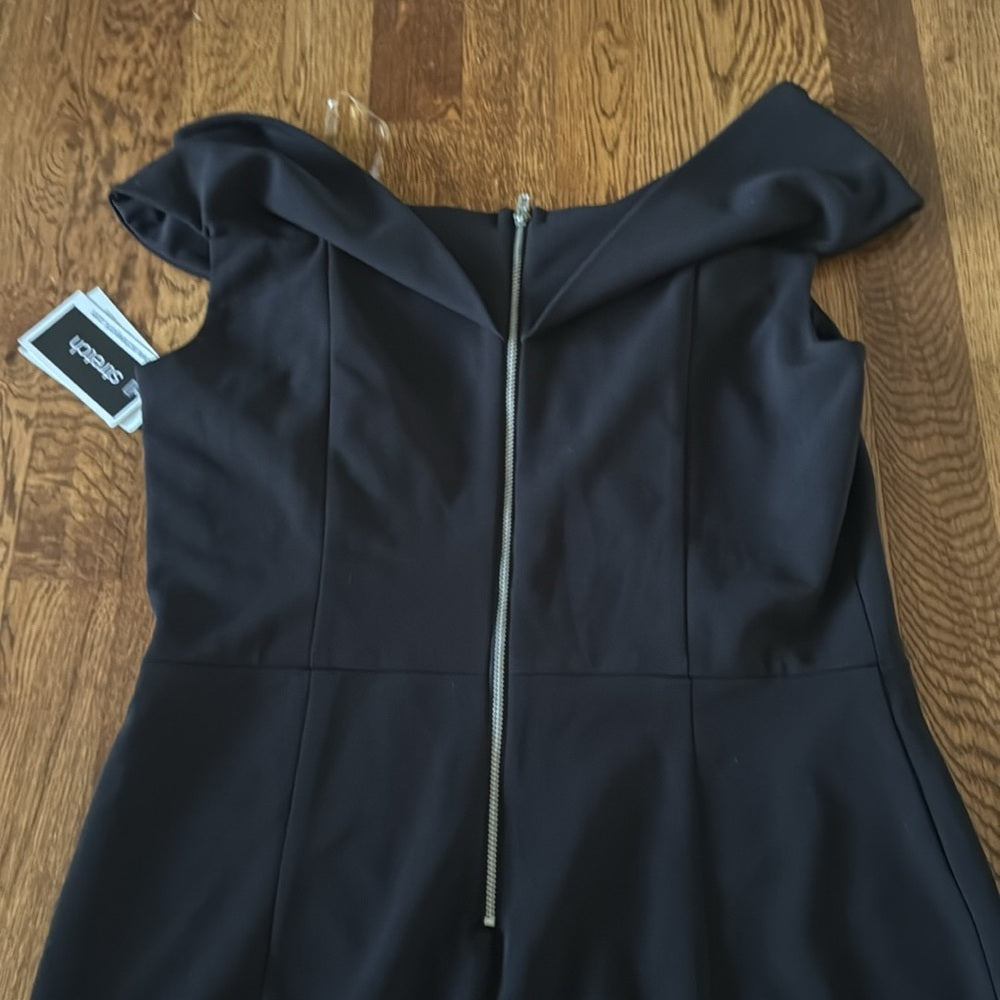 NWT ECI Women’s Elegant Black Off-Shoulder Dress Size 8