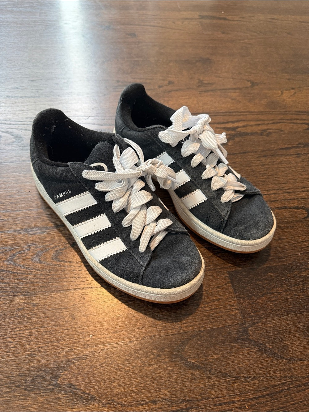 Adidas Women’s Campus Suede Sneakers in Black and White Size 5