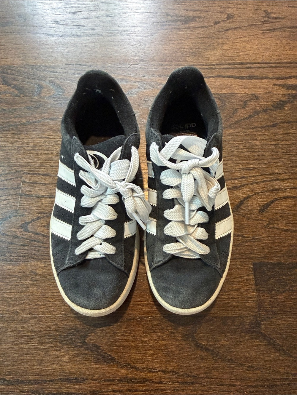 Adidas Women’s Campus Suede Sneakers in Black and White Size 5