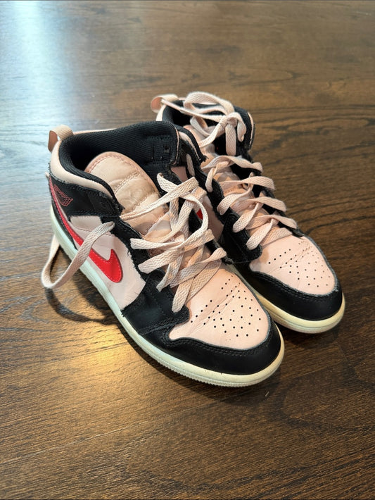 Nike Girls Black, Light Pink & Red High-Top Sneakers Size 2.5