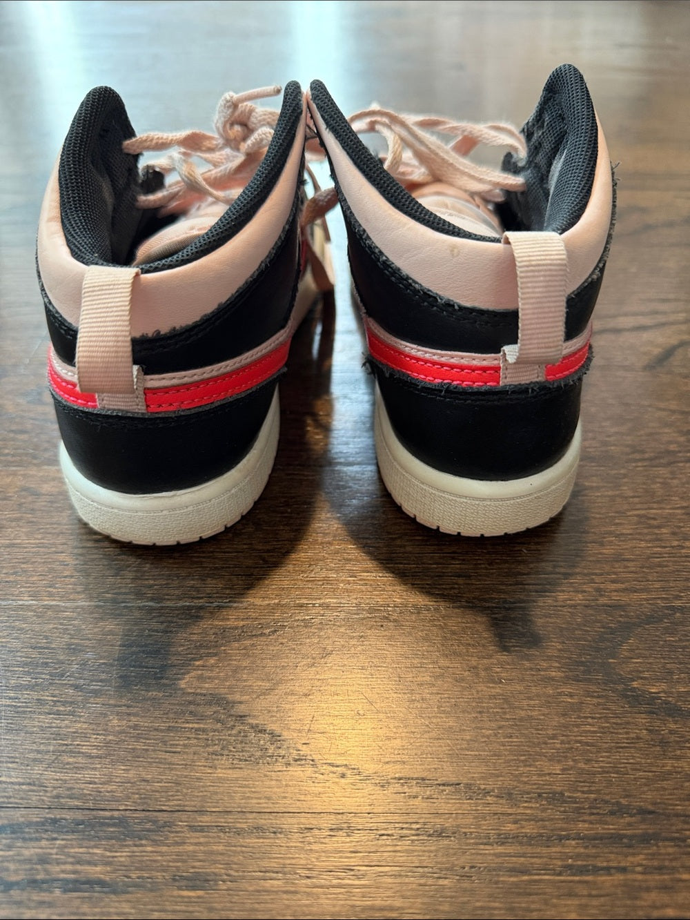 Nike Girls Black, Light Pink & Red High-Top Sneakers Size 2.5