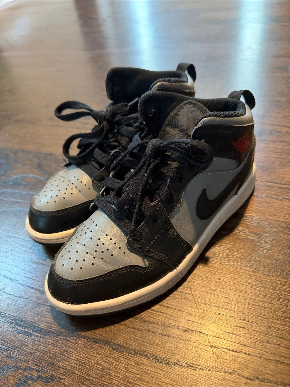 Nike Kids Air Jordan Black and Gray High-Top Sneakers Size 2Y
