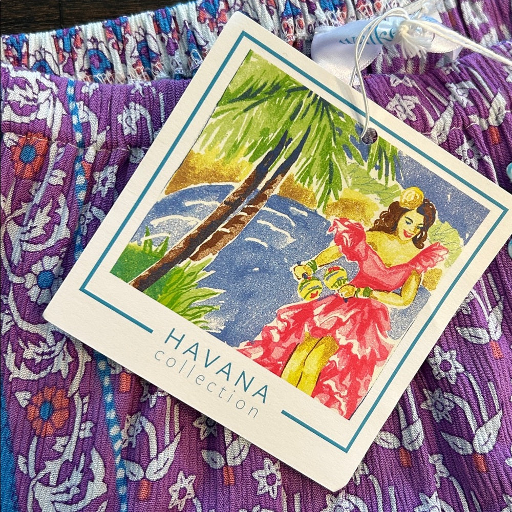 NWT Walker and Wade Women’s Bohemian Style Skirt in Blue and Purple Size XS