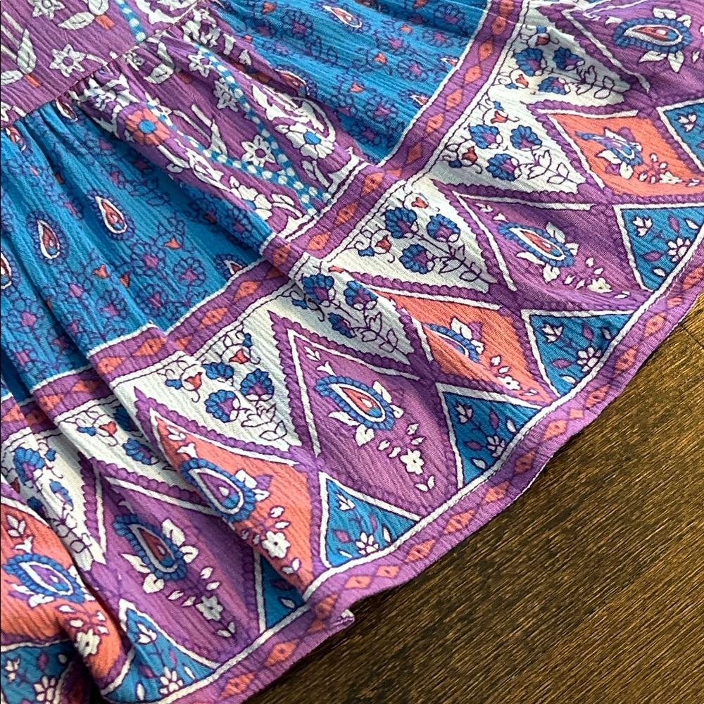 NWT Walker and Wade Women’s Bohemian Style Skirt in Blue and Purple Size XS
