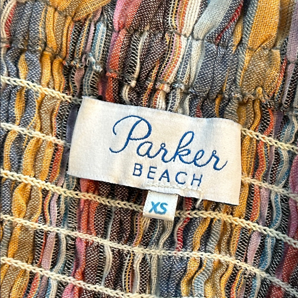 Parker Beach Women’s Multicolor Striped Mini Skirt with Lace Size XS