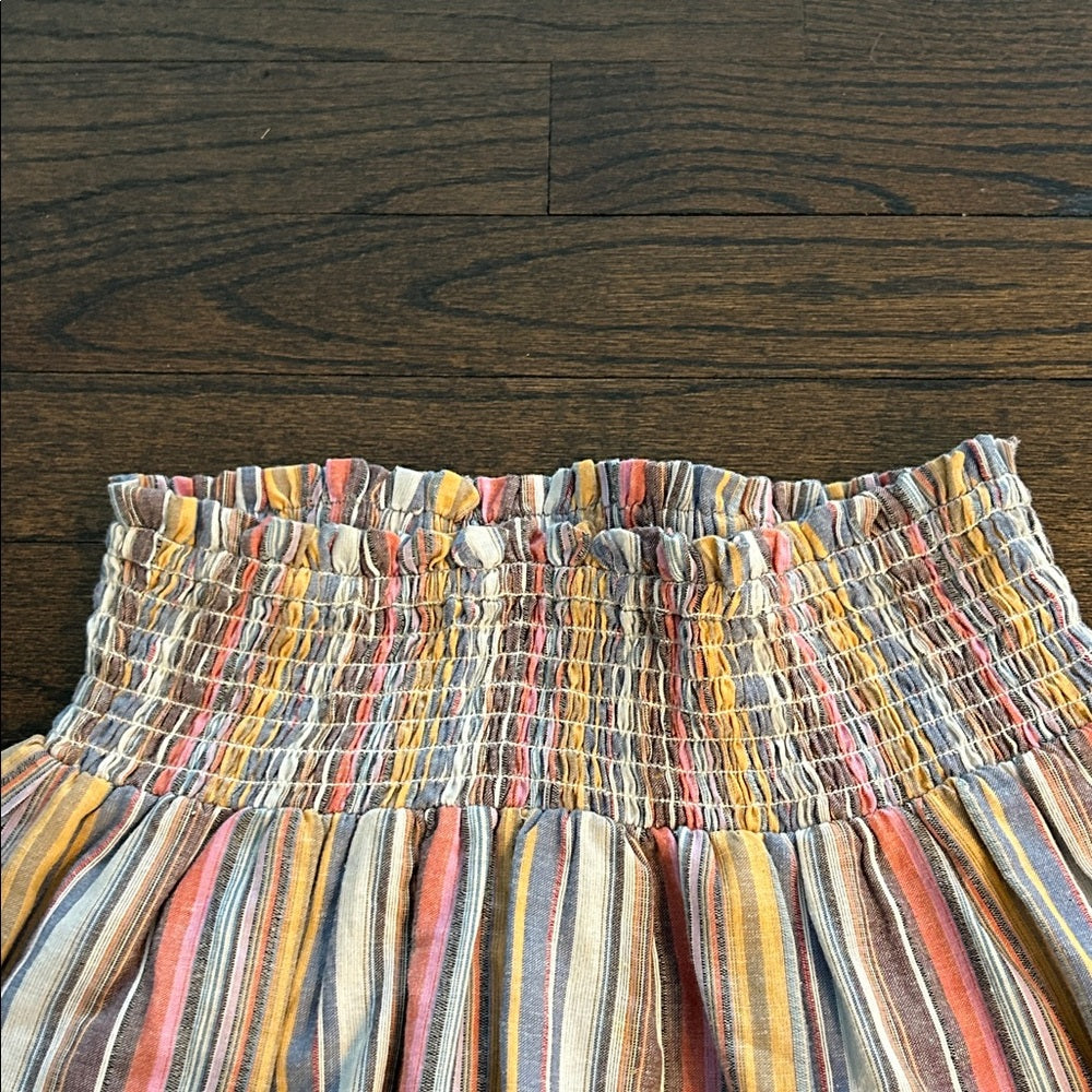 Parker Beach Women’s Multicolor Striped Mini Skirt with Lace Size XS