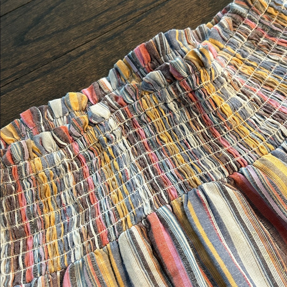 Parker Beach Women’s Multicolor Striped Mini Skirt with Lace Size XS