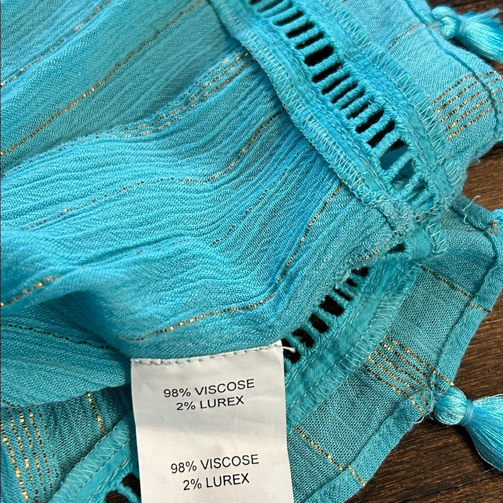 Ramy Brook Women’s Blue Ruffled Skirt with Tassels Size XS