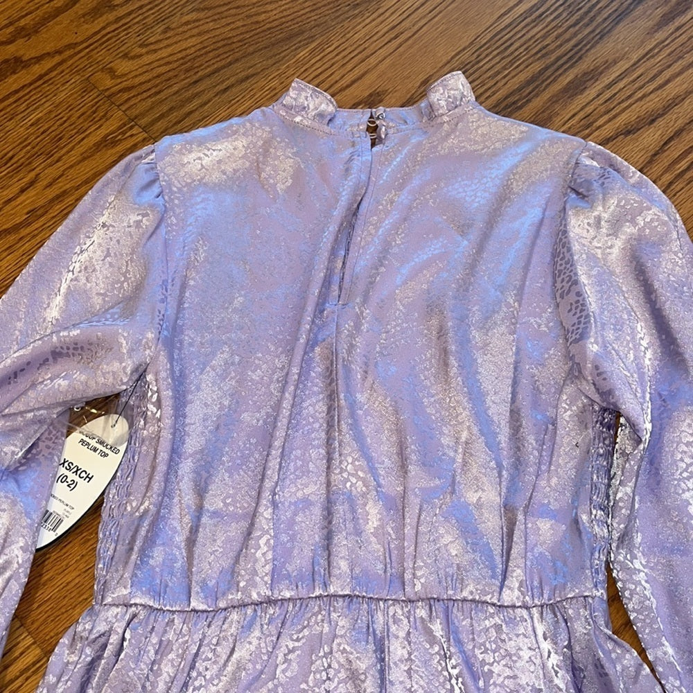 NWT Scoop Woman’s Scoop Smocked Peplum Top Size XS (0-2)