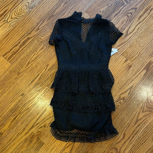 NWT Aqua Woman’s Black Ruffle Lace Dress Size XS