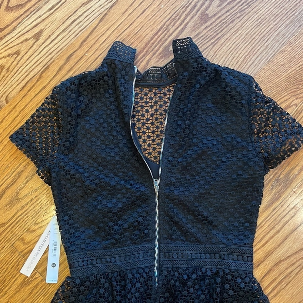 NWT Aqua Woman’s Black Ruffle Lace Dress Size XS