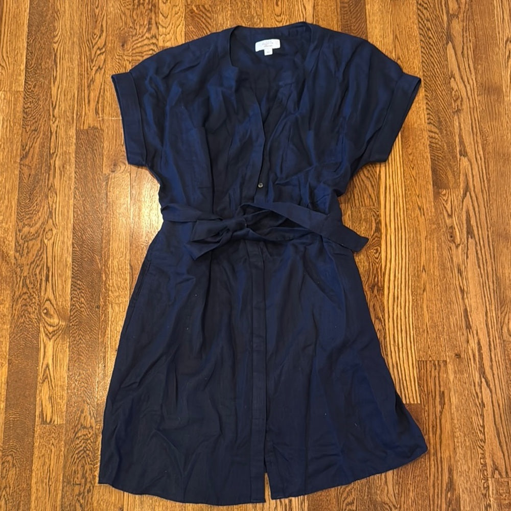 NWT Charter Club Luxury Women’s Navy Blue Tie Dress Size Large