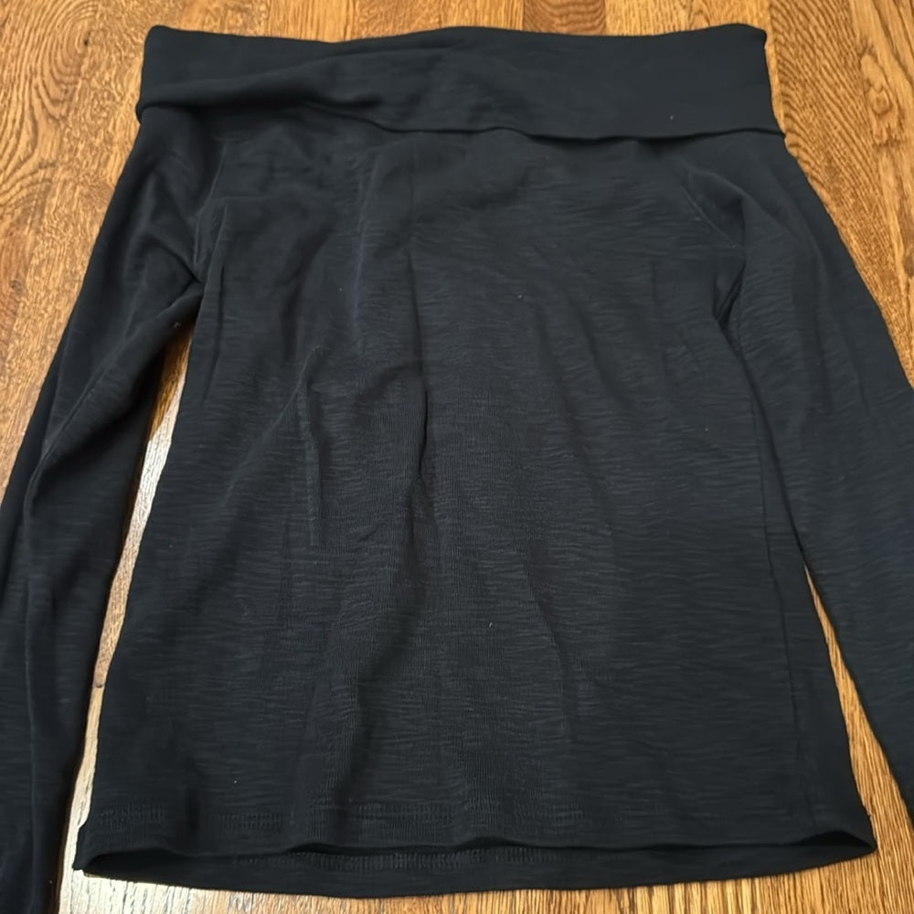 NWT Lilia P Women’s Off-Shoulder Black Long Sleeve Top Size Small