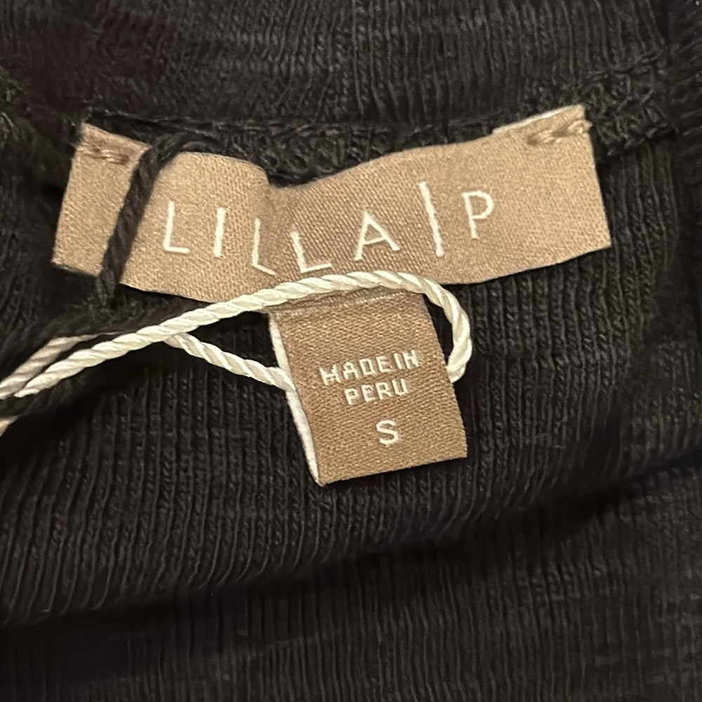NWT Lilia P Women’s Off-Shoulder Black Long Sleeve Top Size Small