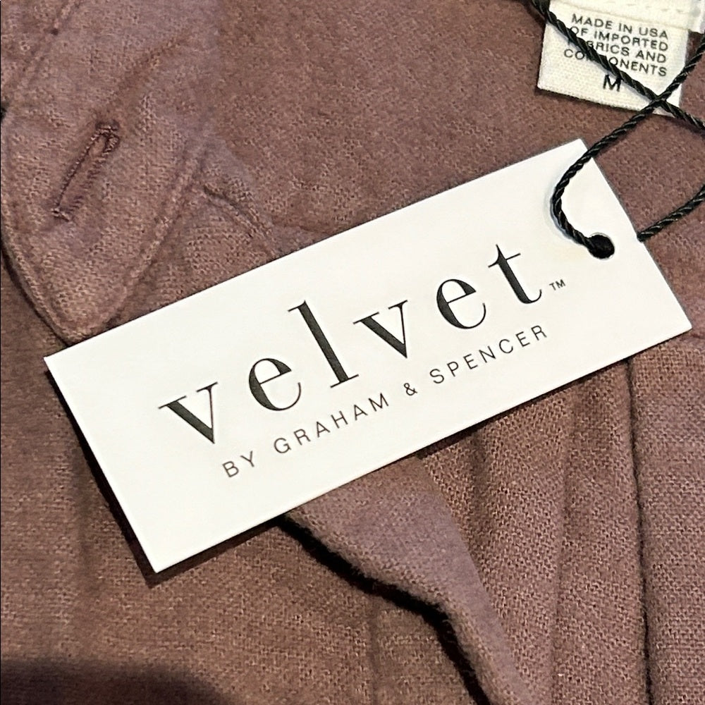 NWT Velvet by Graham and Spencer Women’s Mauve Button-Down Shirt Size Medium