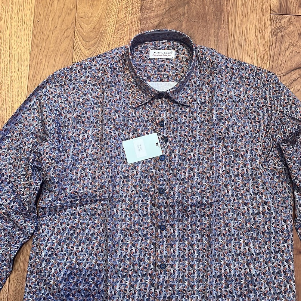 NWT Marcello Men’s Printed Dress Shirt Size M