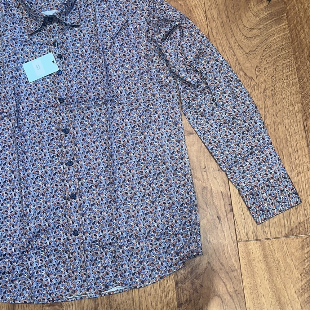 NWT Marcello Men’s Printed Dress Shirt Size M