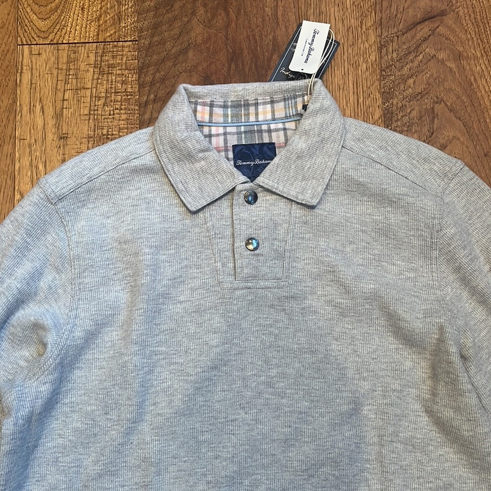 NWT Tommy Bahama Men’s Grey Heather Las Arias Polo Size M