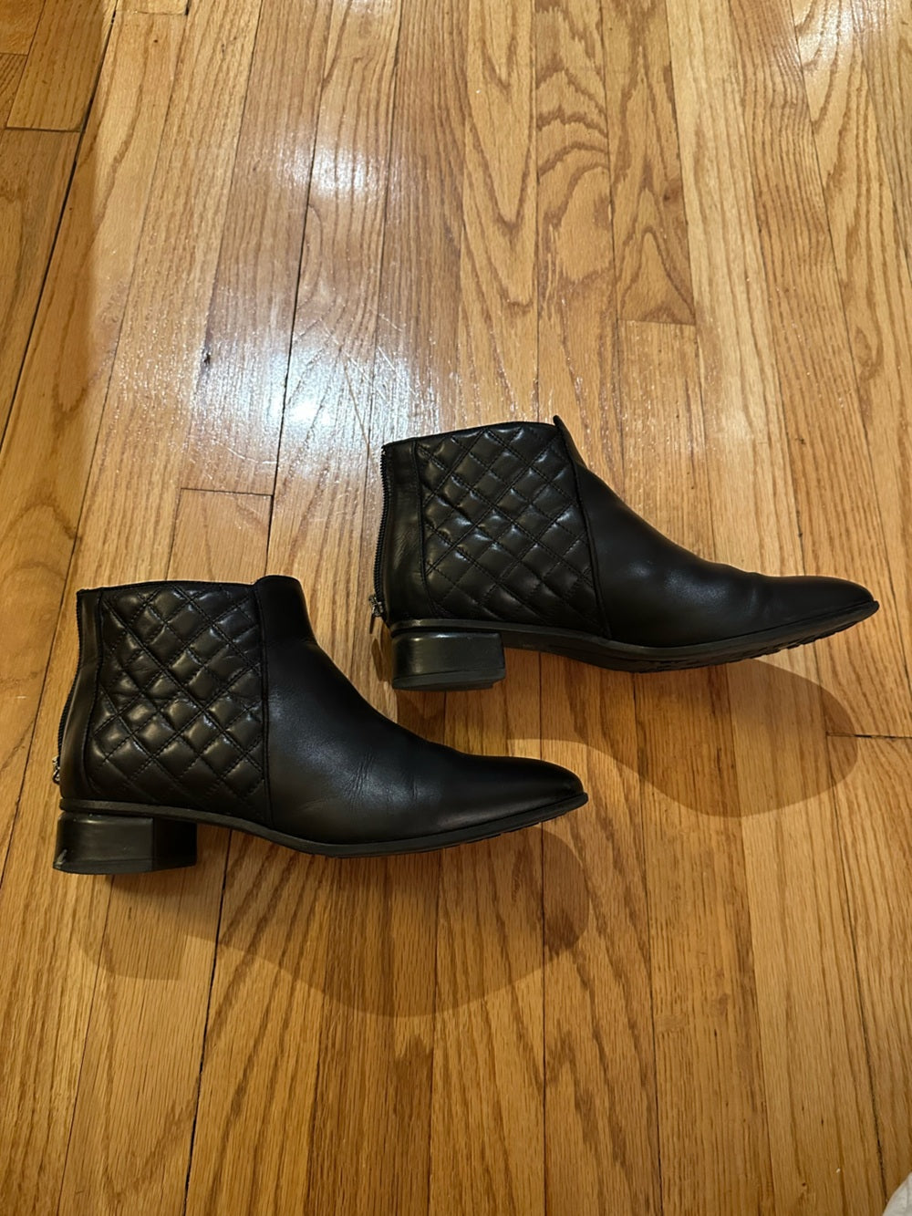 Aquatalia Women's Black Quilted Ankle Boots - Size 9