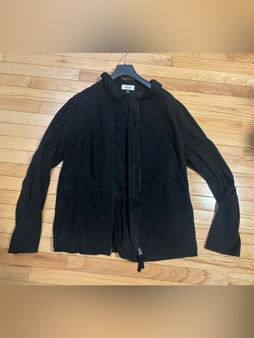Jakett New York Men’s Black Zip-Front Leather Jacket Size Large