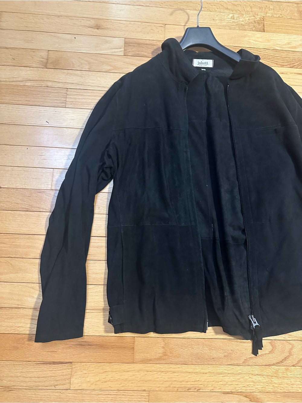 Jakett New York Men’s Black Zip-Front Leather Jacket Size Large