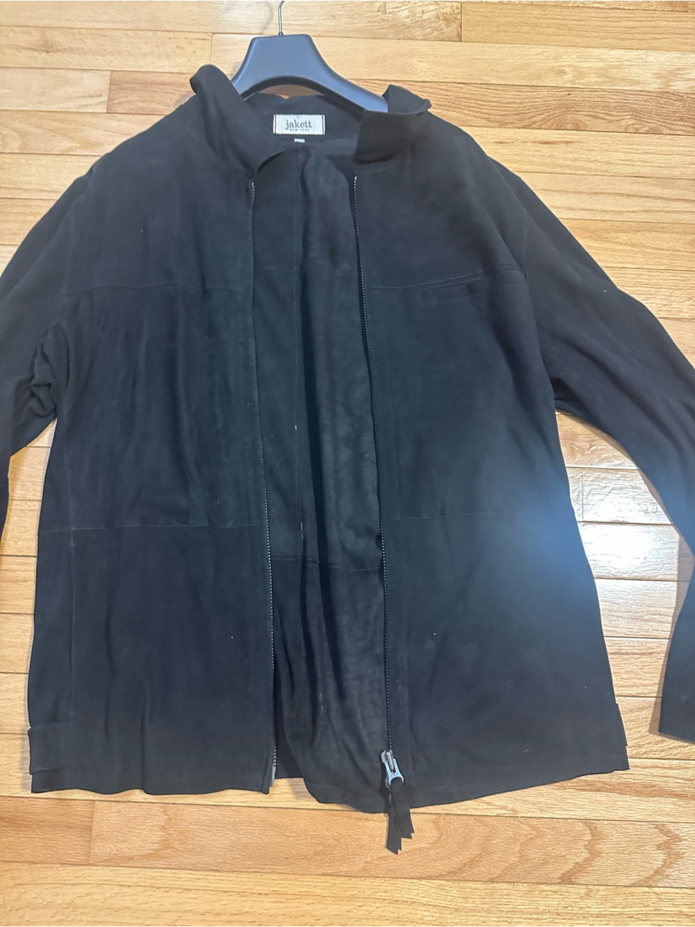 Jakett New York Men’s Black Zip-Front Leather Jacket Size Large