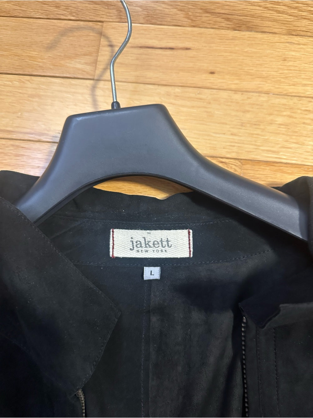 Jakett New York Men’s Black Zip-Front Leather Jacket Size Large