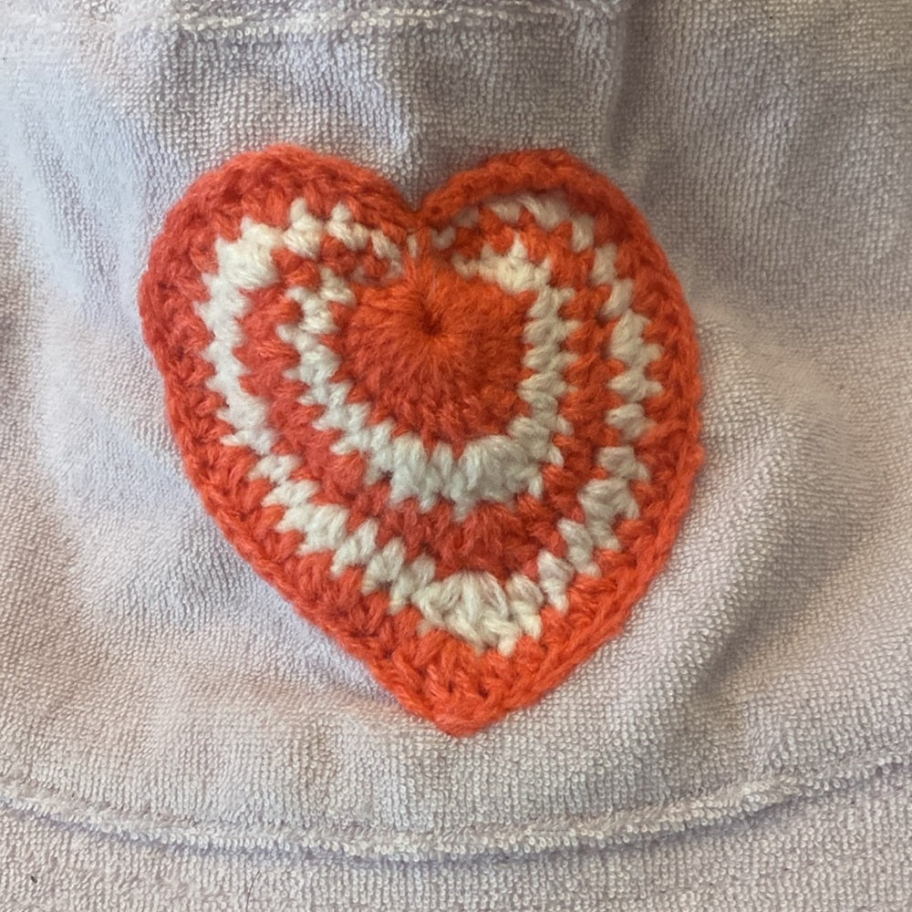 NWT Anthropologie Women’s Purple Bucket Hat With Pink Heart OS