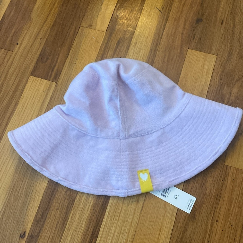 NWT Anthropologie Women’s Purple Bucket Hat With Pink Heart OS