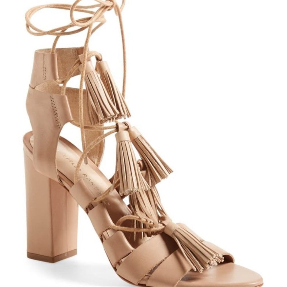 Loeffler Randall Luz Nude Suede Sandals Size 8.5
