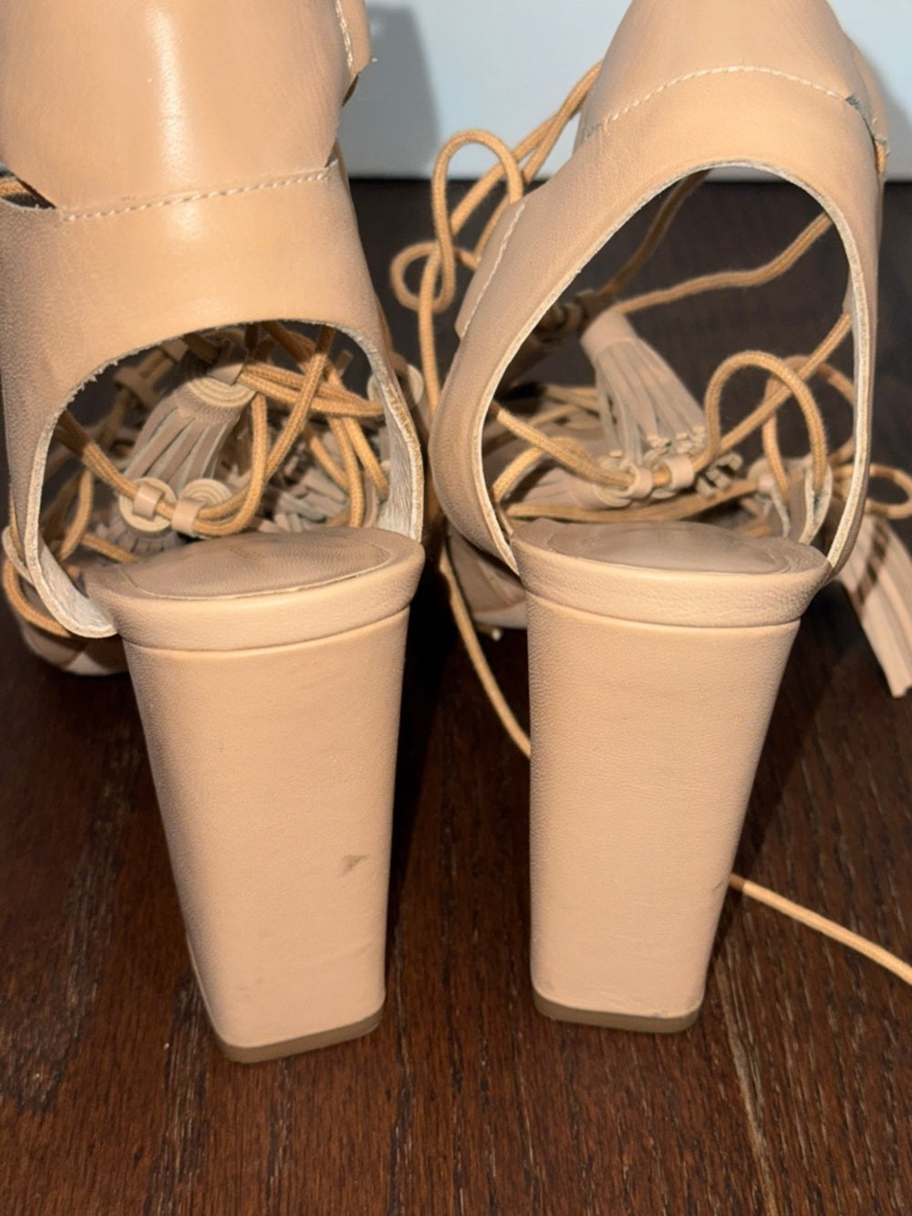 Loeffler Randall Luz Nude Suede Sandals Size 8.5