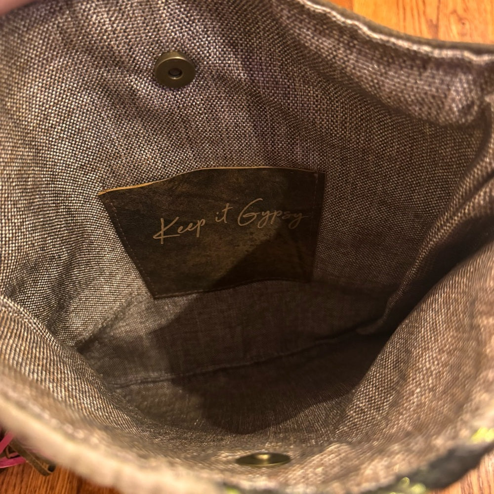 NWT Keep it Gypsy Lime Please Safari Hide Upcycled Hazel Purse