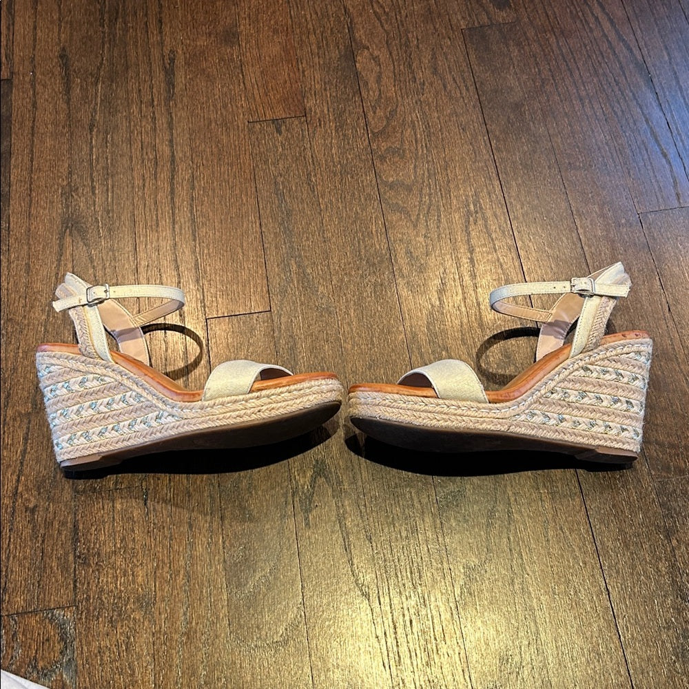 Kelly and Katie Women’s Elegant Cream Wedge Sandals Size 9
