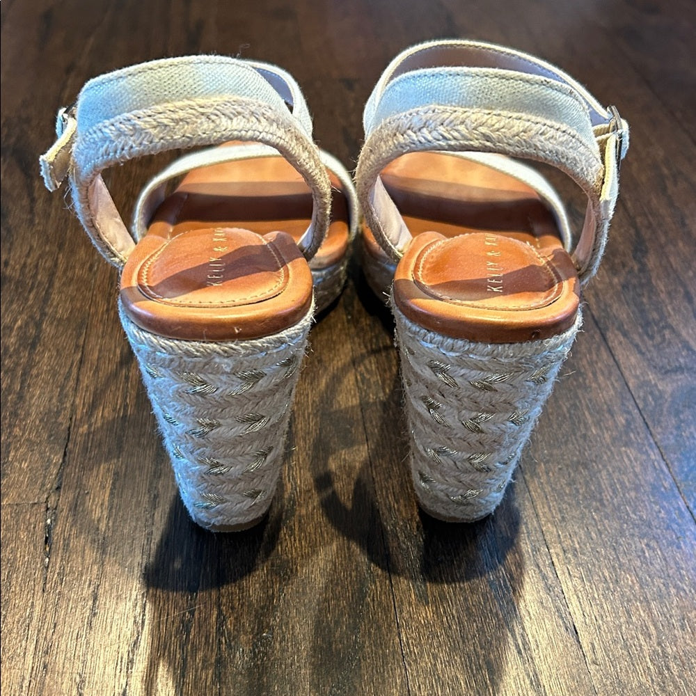 Kelly and Katie Women’s Elegant Cream Wedge Sandals Size 9