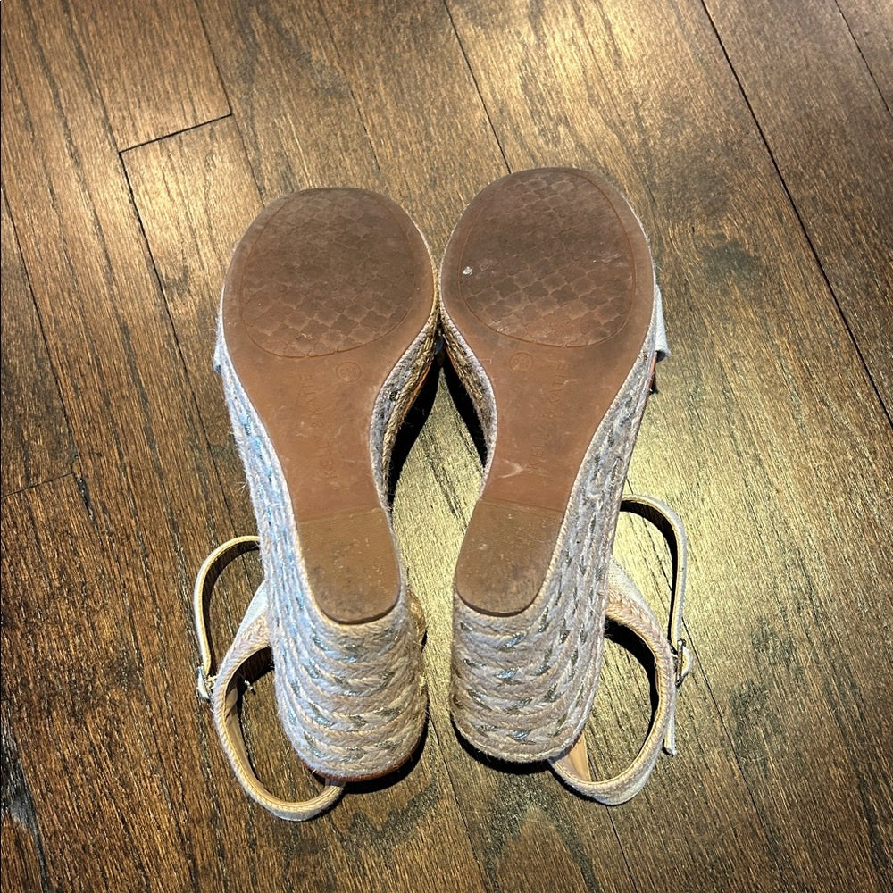 Kelly and Katie Women’s Elegant Cream Wedge Sandals Size 9