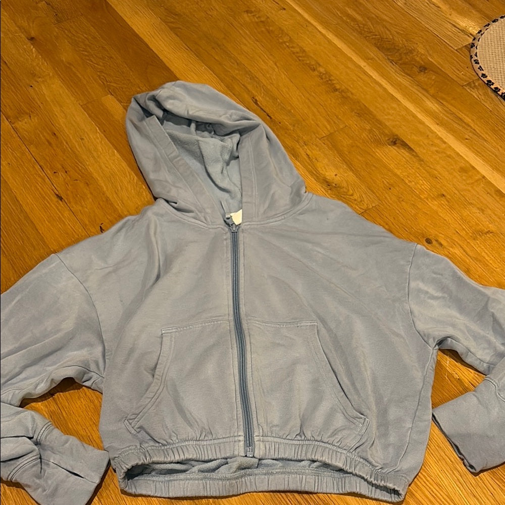 Aerie Women’s Blue Hooded Jacket with Relaxed Fit Size S