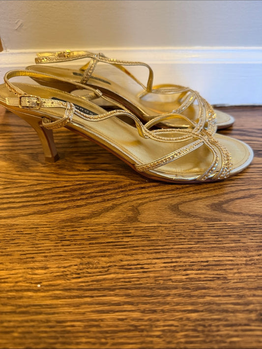 Caparros Gold Strappy Dress Sandals Size 8.5