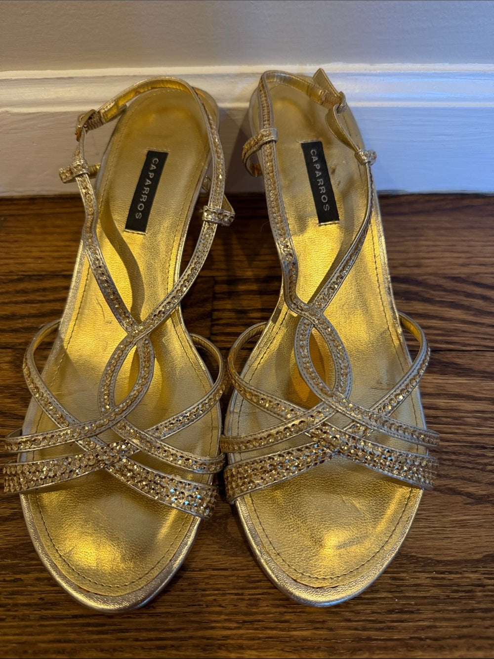 Caparros Gold Strappy Dress Sandals Size 8.5