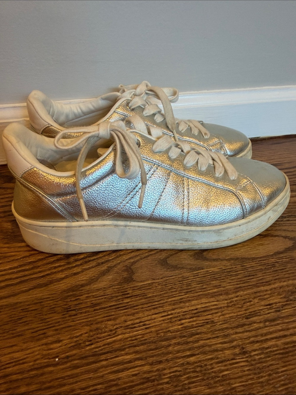 Zara Cream Leather Sneakers Size 40