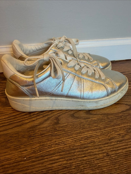 Zara Cream Leather Sneakers Size 40