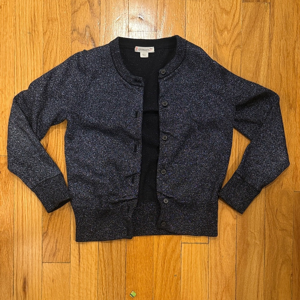 Crewcuts Kids Navy Blue Sparkle Cardigan Size 6-7