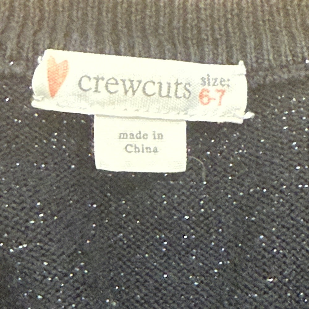 Crewcuts Kids Navy Blue Sparkle Cardigan Size 6-7