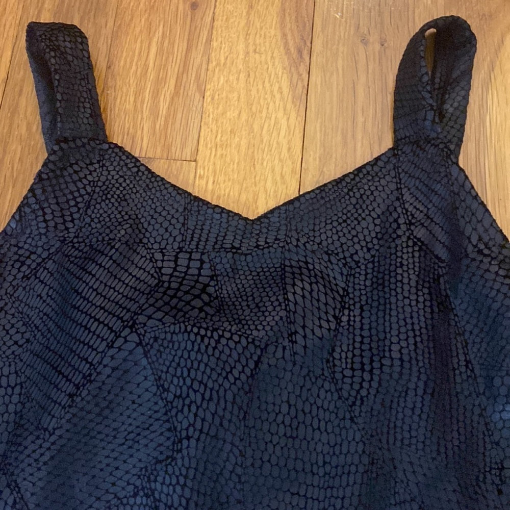NWT Flowers By Zoe Girls Black Textured Tank Top Size XL