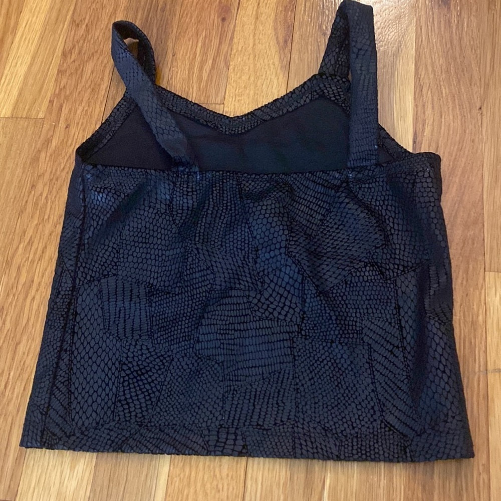 NWT Flowers By Zoe Girls Black Textured Tank Top Size XL