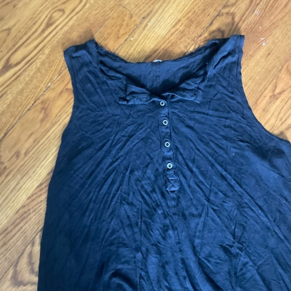 We the Free High-Low Black Tank Top Size Medium