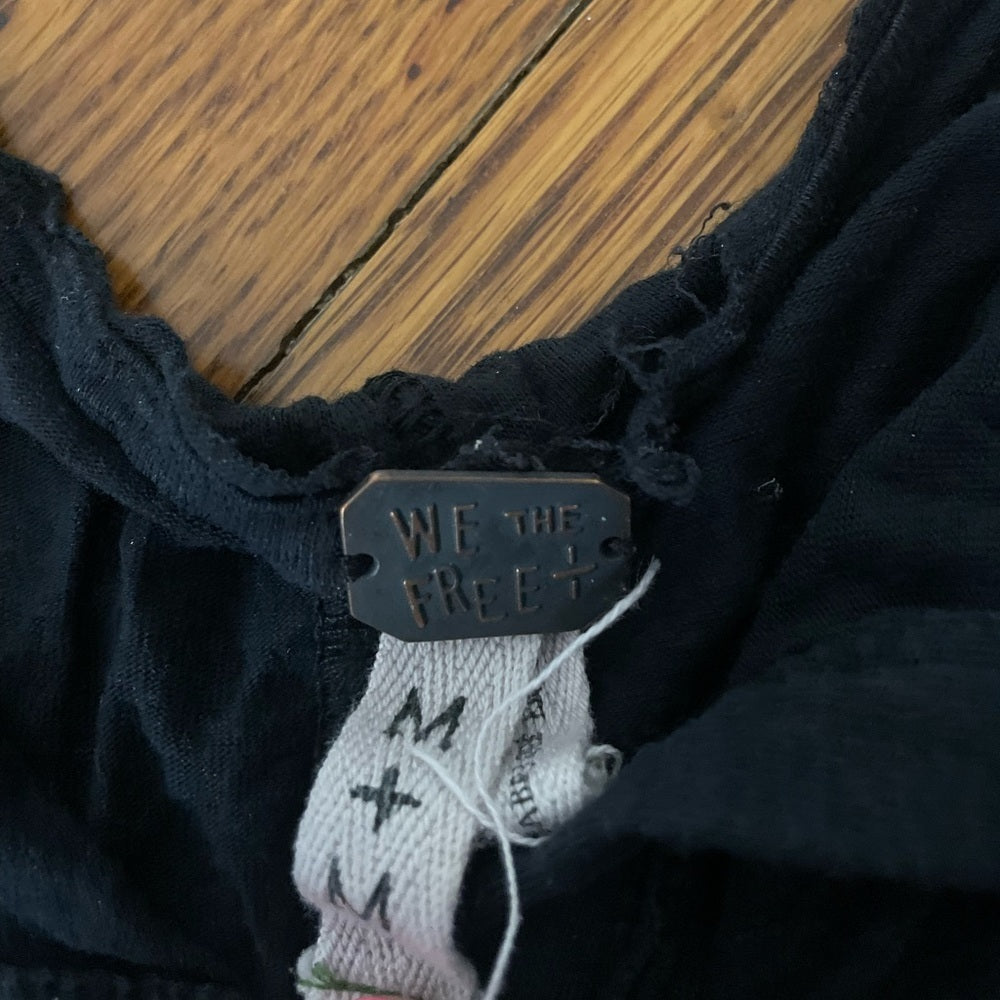 We the Free High-Low Black Tank Top Size Medium