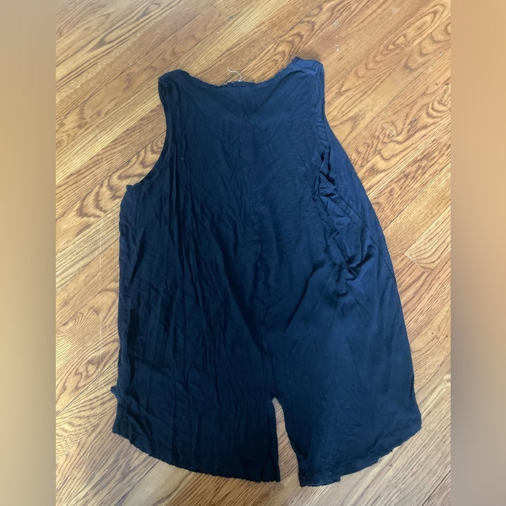 We the Free High-Low Black Tank Top Size Medium