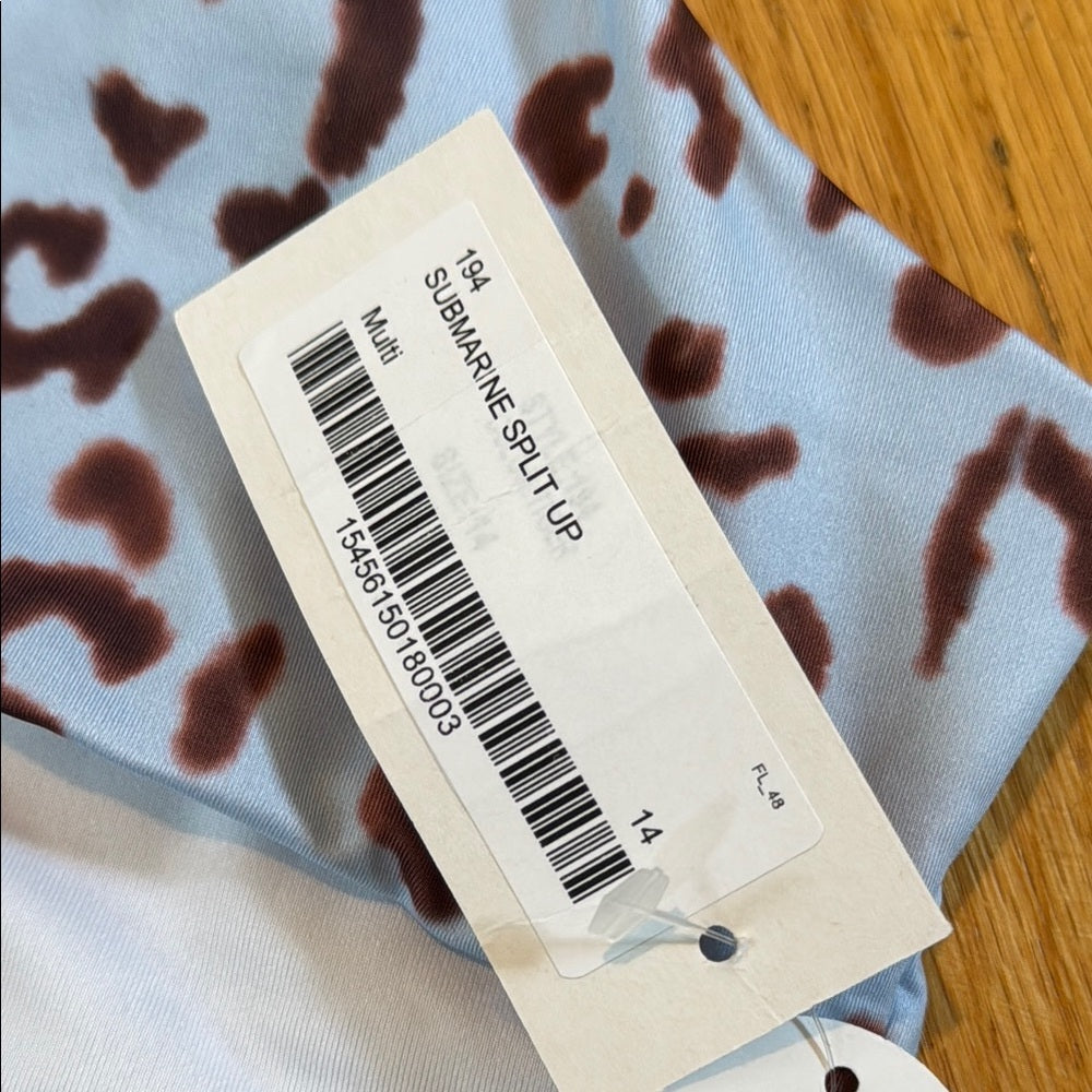 NWT Submarine Kids One-Shoulder Leopard Swimsuit Size 14