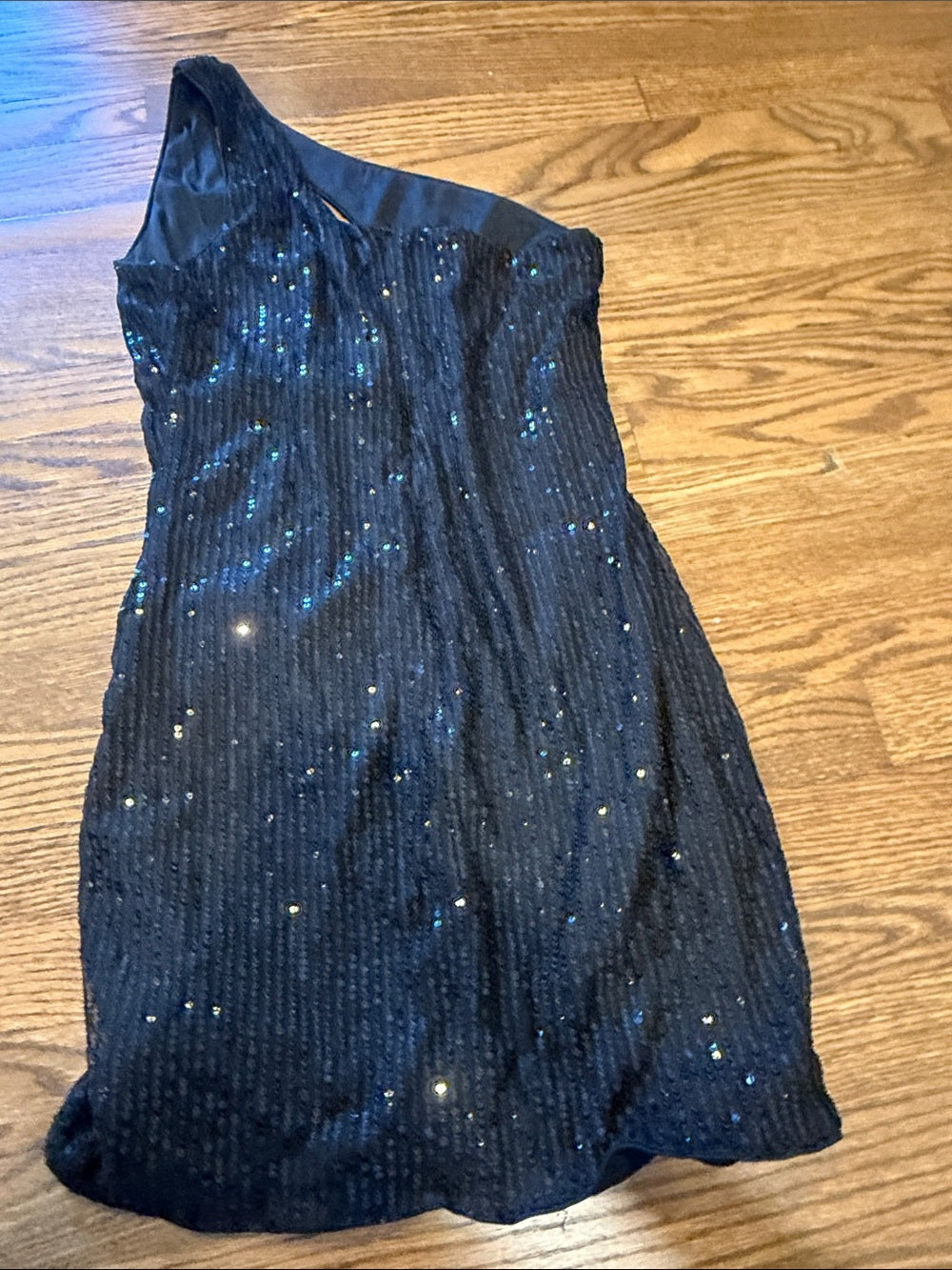 NWT Yiskado Black Sequin One-Shoulder Women’s Dress Size Small